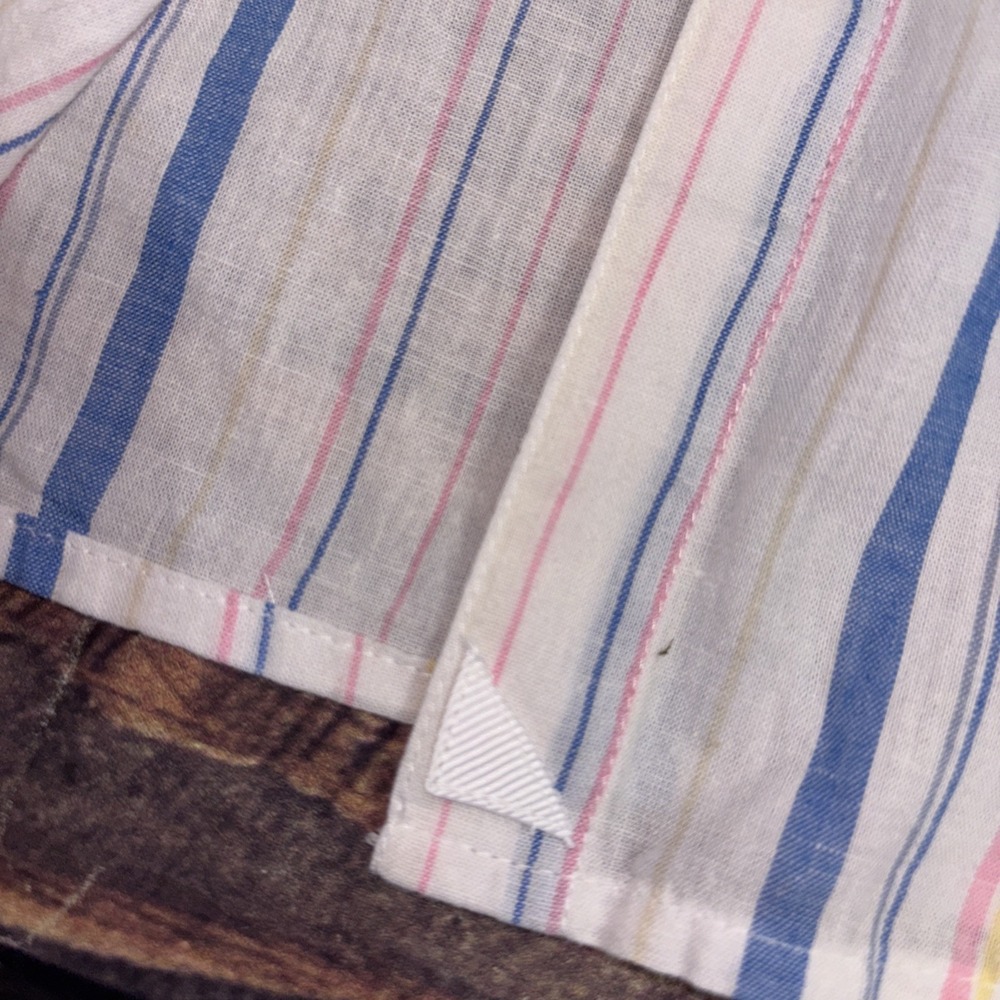 UNTUCKit Liza Shirt Medium White Multi Stripe Linen Cotton Blend Long Sleeve - Picture 7 of 9